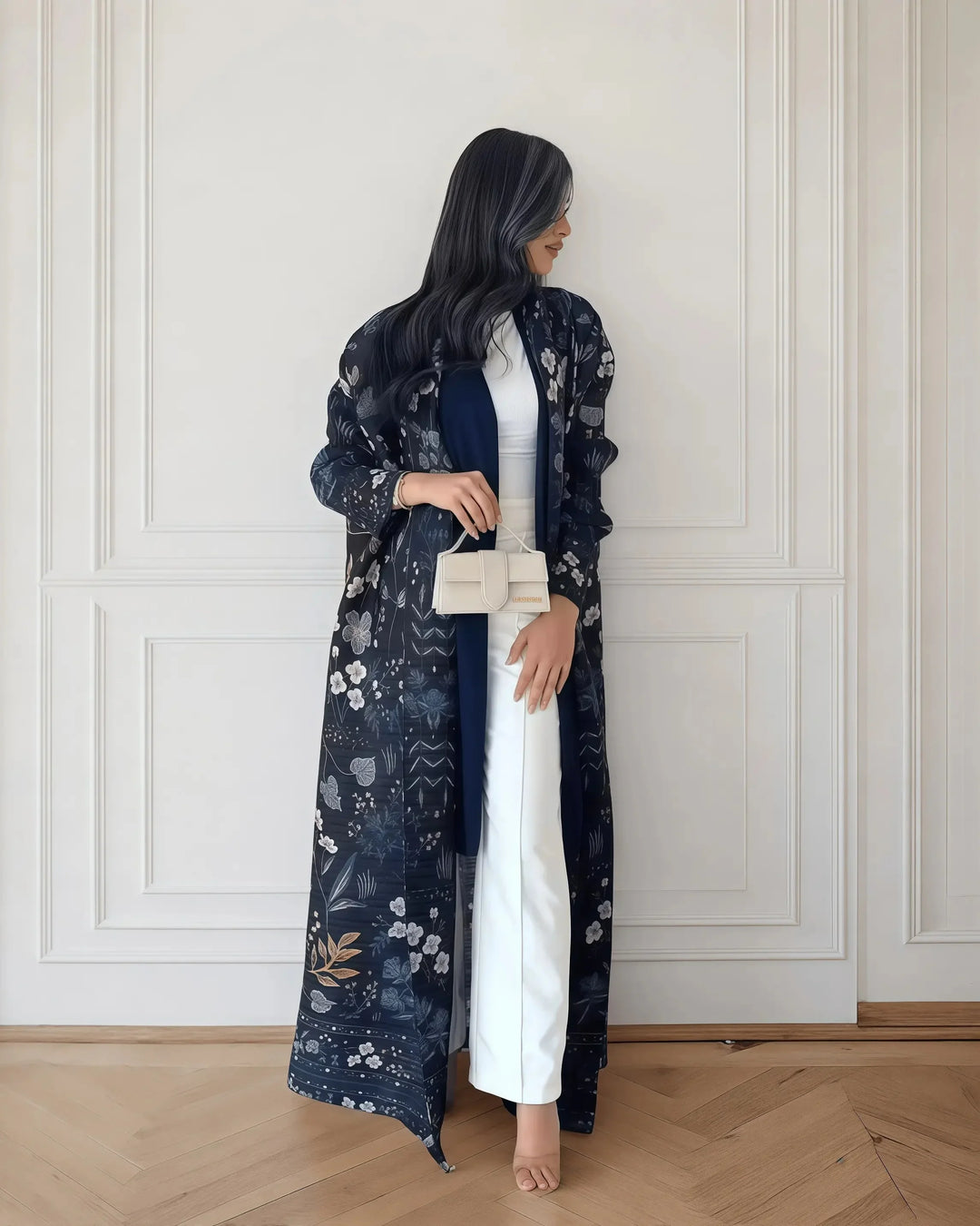 Printed Open Abaya | Elegant Lightweight Modest Wear