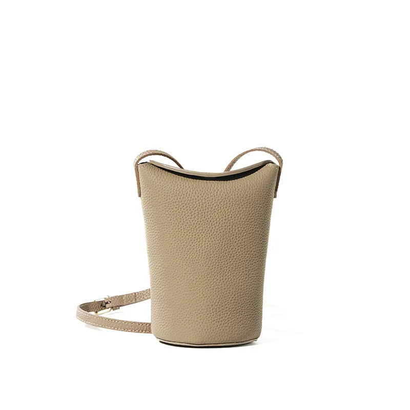 Women’s Top-Grain Leather Phone Crossbody Bag | حقيبة هاتف نسائية من الجلد الطبيعي الفاخر