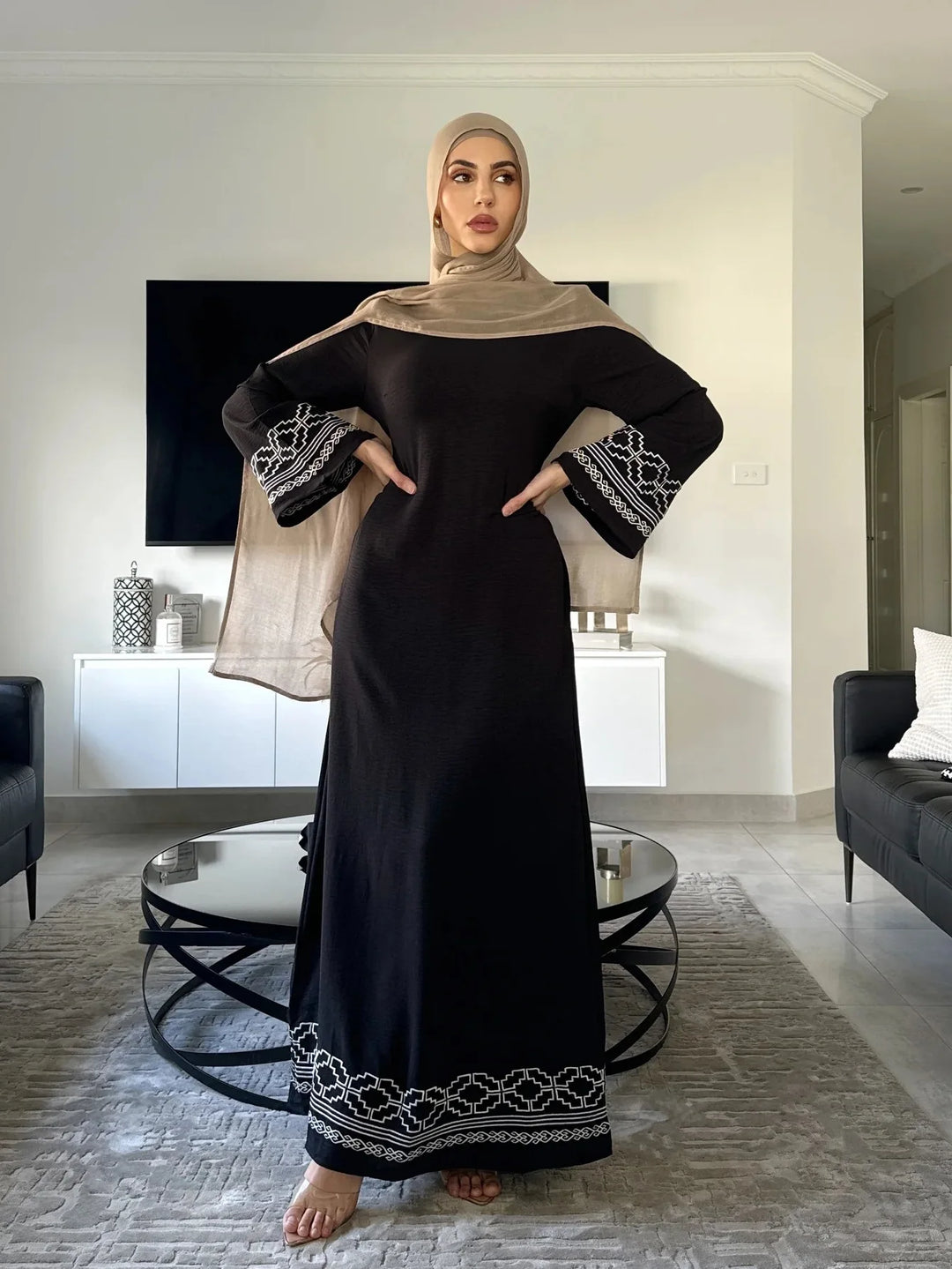 Embroidered Open Abaya | Elegant Kimono Modest Style