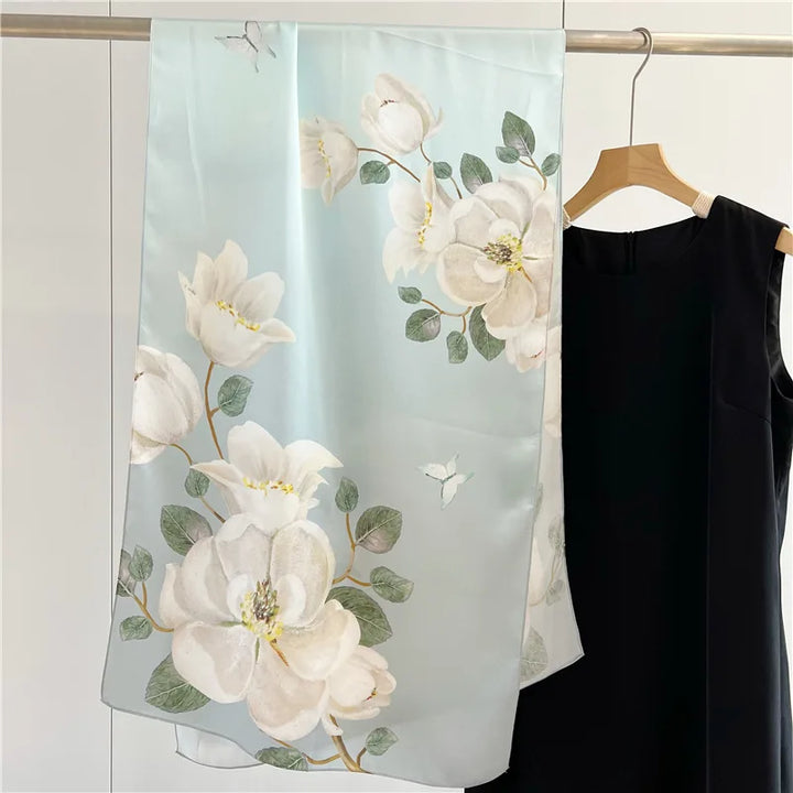 Women’s Pure Silk Shawl | Elegant Printed Long Drape