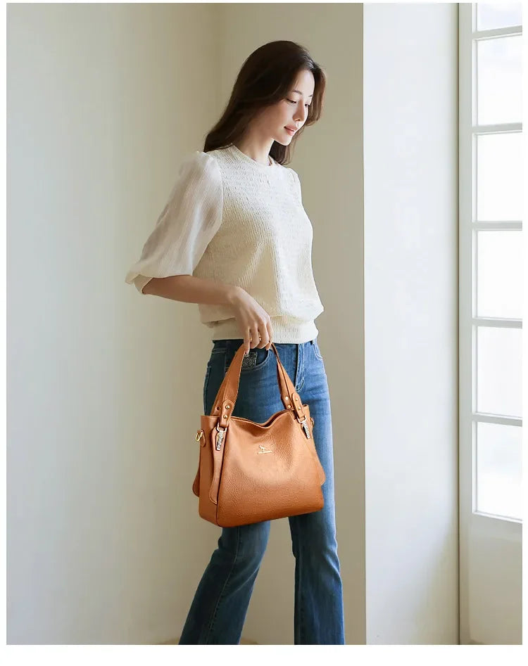 Women’s Soft Top-Handle Bag | Large Capacity Shoulder Tote