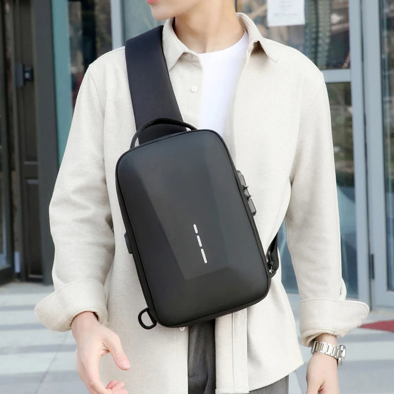 Men’s Anti-Theft USB Chest Bag | حقيبة صدر رجالية مضادة للسرقة مع USB