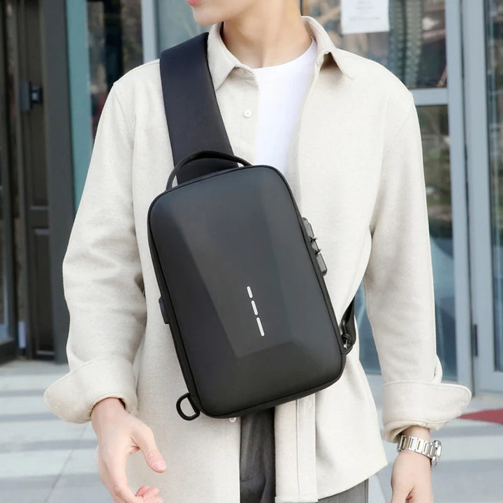 Men’s Anti-Theft USB Chest Bag | حقيبة صدر رجالية مضادة للسرقة مع USB
