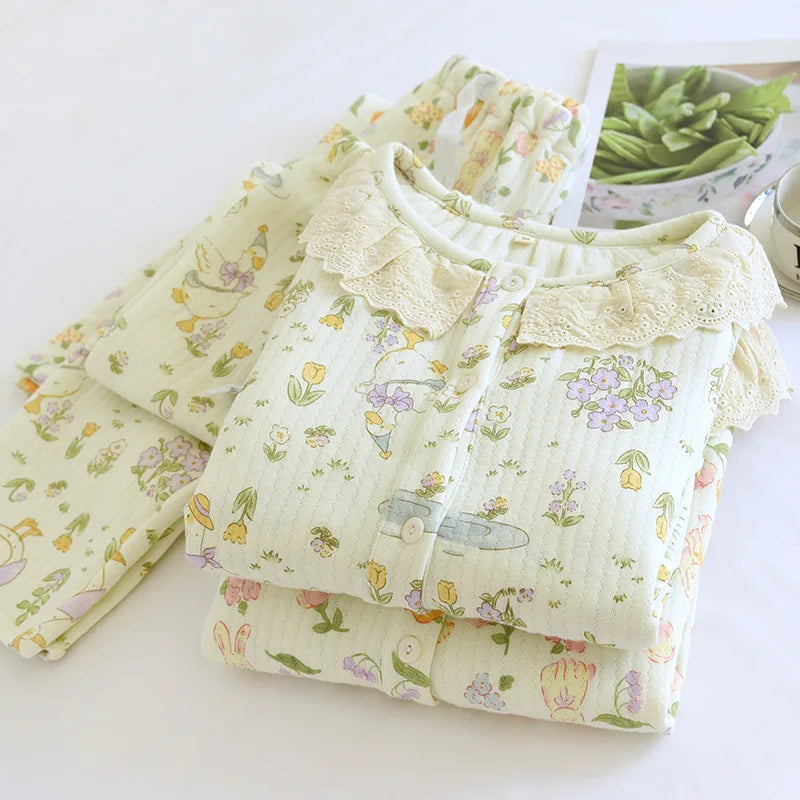 Women’s Cotton_Lounge_Active | بيجاما قطنية نسائية للبيت - Floral
