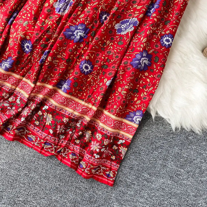 Women’s Retro Floral Long Jalabiya | جلابية نسائية طويلة بنقشة زهور