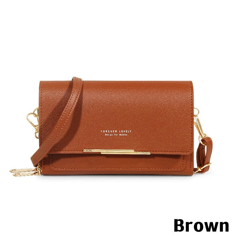 Women’s Multi-Pocket PU Crossbody Phone Bag | حقيبة هاتف نسائية متعددة الجيوب كروس بودي