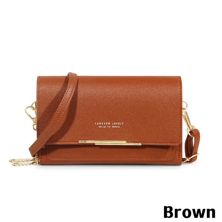 Women’s Multi-Pocket PU Crossbody Phone Bag | حقيبة هاتف نسائية متعددة الجيوب كروس بودي