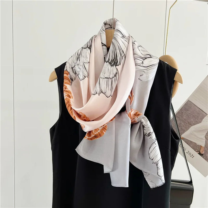 Women’s Pure Silk Shawl | Elegant Printed Long Drape