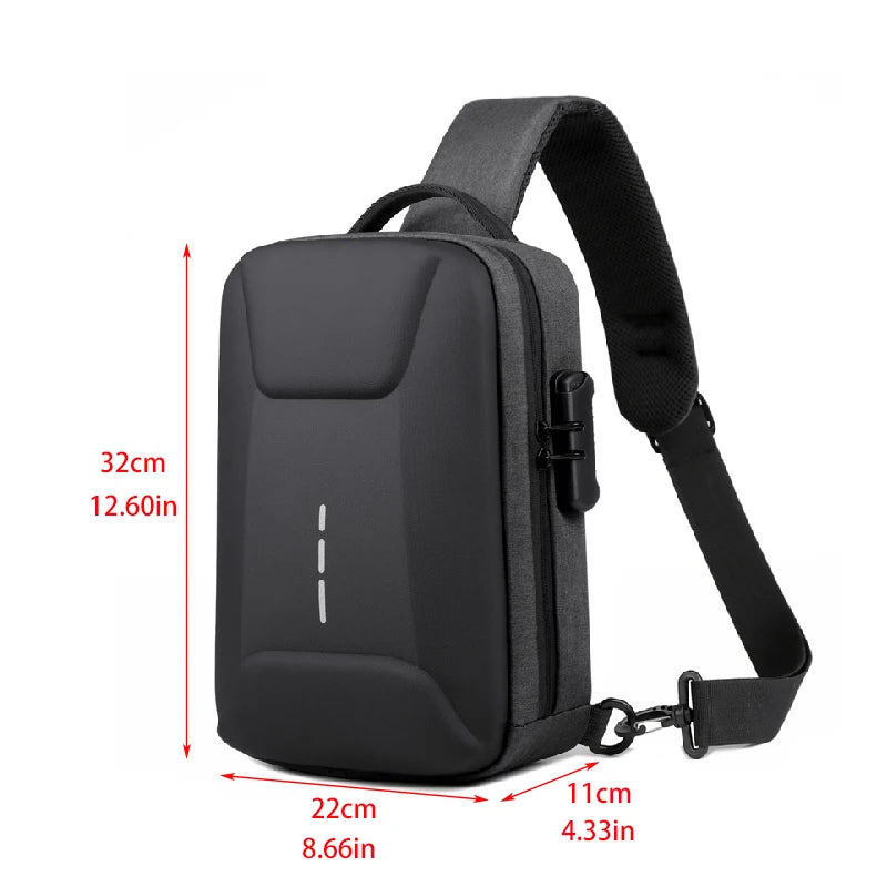 Men’s Anti-Theft USB Chest Bag | حقيبة صدر رجالية مضادة للسرقة مع USB