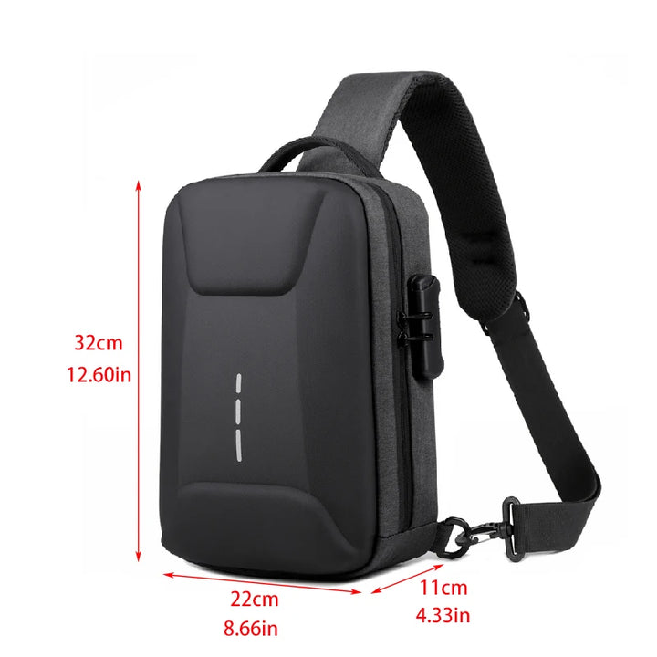 Men’s Anti-Theft USB Chest Bag | حقيبة صدر رجالية مضادة للسرقة مع USB