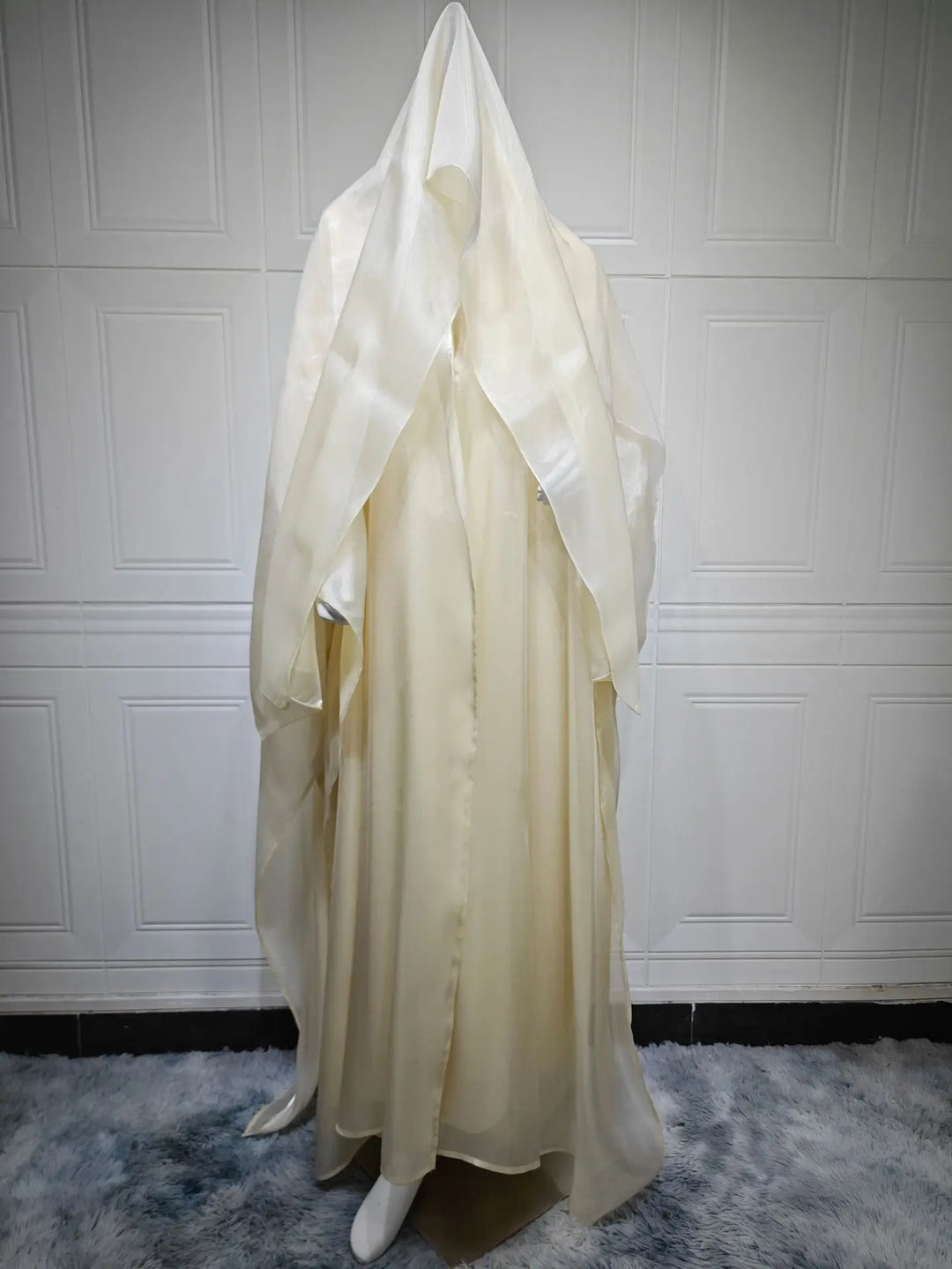 Abaya Open Front Satin Elegant Modest