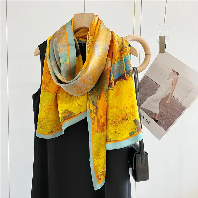 Women’s Pure Silk Shawl | Elegant Printed Long Drape