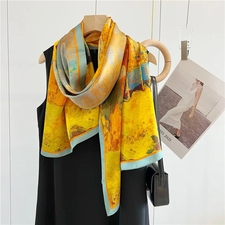 Women’s Pure Silk Shawl | Elegant Printed Long Drape