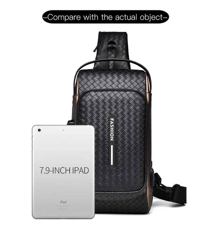 Men’s PU Anti-Theft Chest Bag | حقيبة صدر رجالية PU مضادة للسرقة