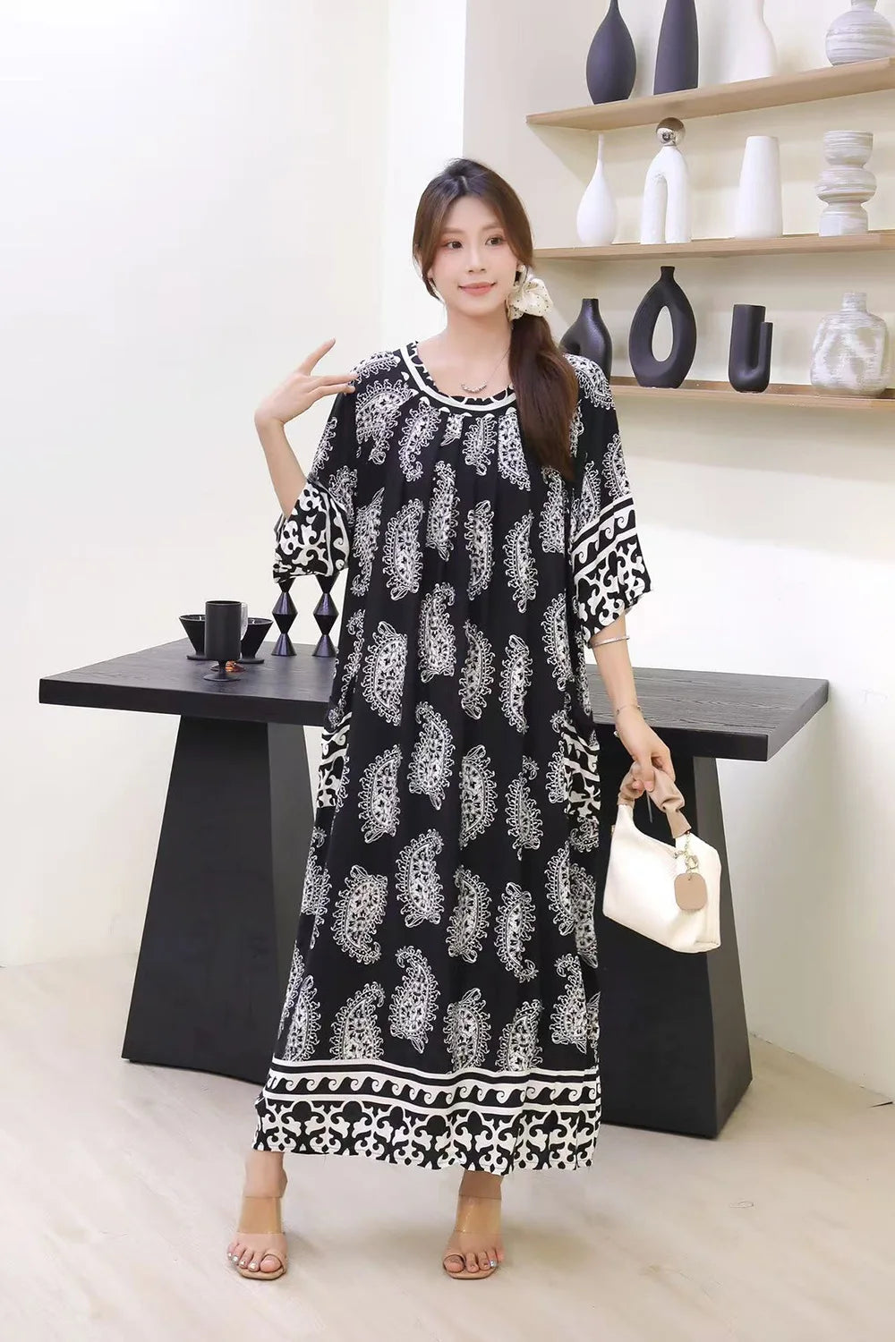 Women’s Floral Maternity Lounge Dress | فستان بيت واسع ومريح - Floral