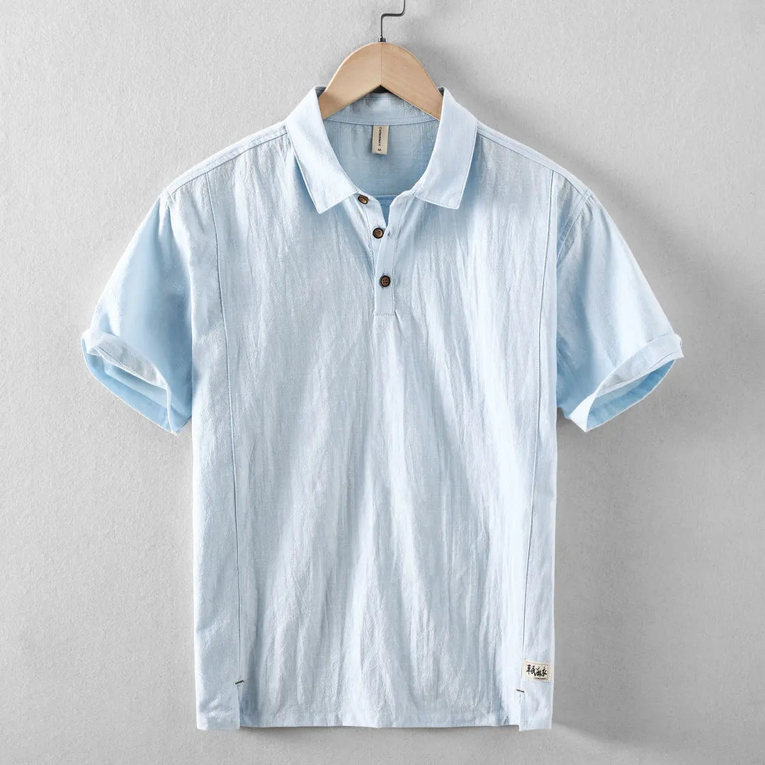Men’s Linen Blend Polo Shirt | Breathable Summer Casual Style