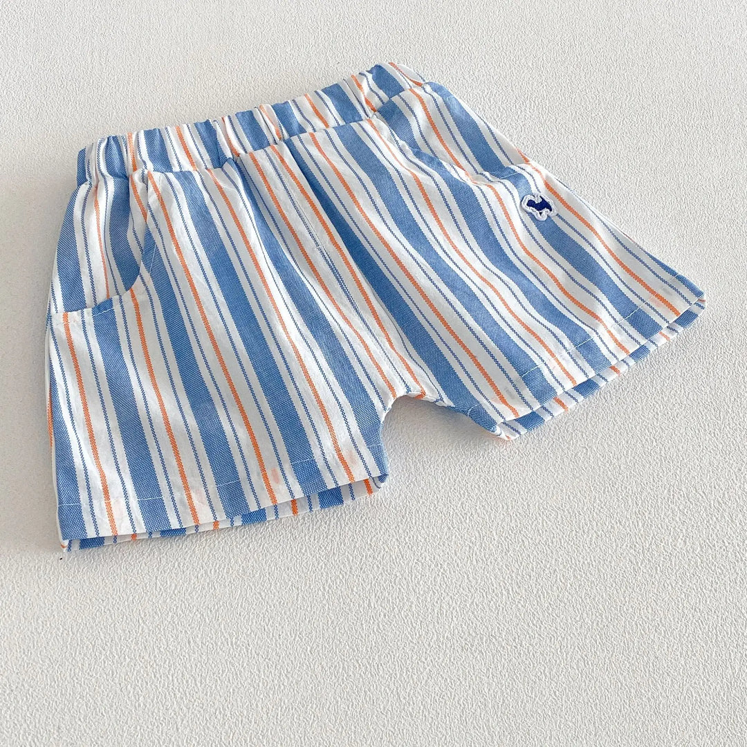 Baby Boys’ Breathable Shirt & Shorts Set 1–3Y | طقم طفل خفيف بقميص وشورت لعمر ١–٣ سنوات