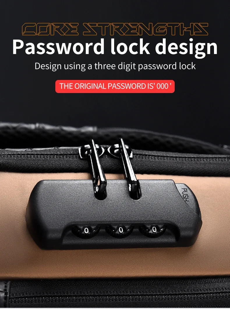 Men’s PU Anti-Theft Chest Bag | حقيبة صدر رجالية PU مضادة للسرقة