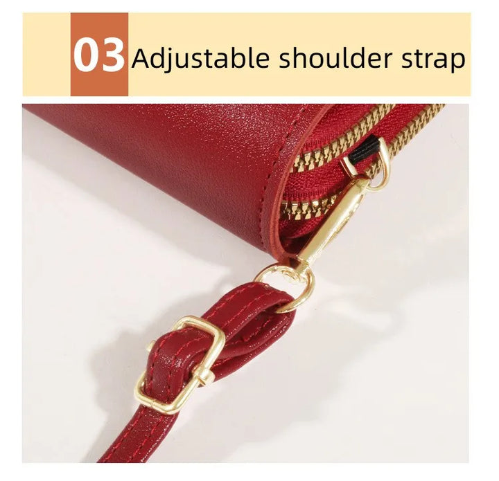 Women’s Multi-Pocket PU Crossbody Phone Bag | حقيبة هاتف نسائية متعددة الجيوب كروس بودي