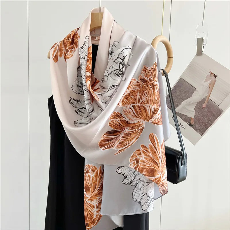 Women’s Pure Silk Shawl | Elegant Printed Long Drape