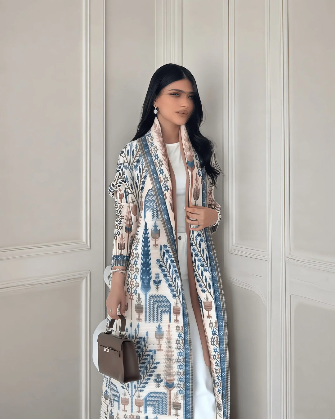 Printed Open Abaya | Elegant Lightweight Modest Wear