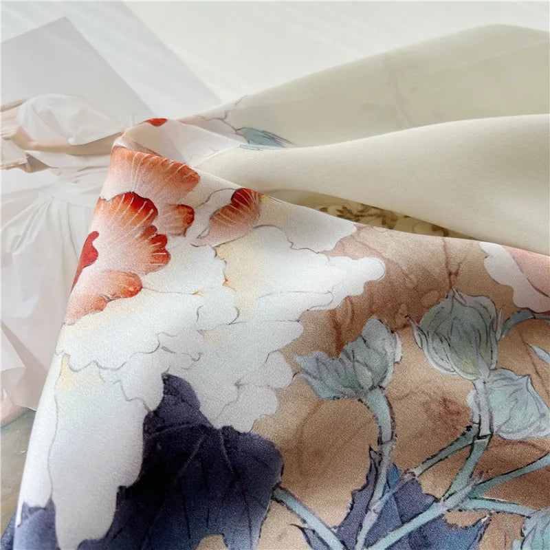 Women’s Pure Silk Shawl | Elegant Printed Long Drape