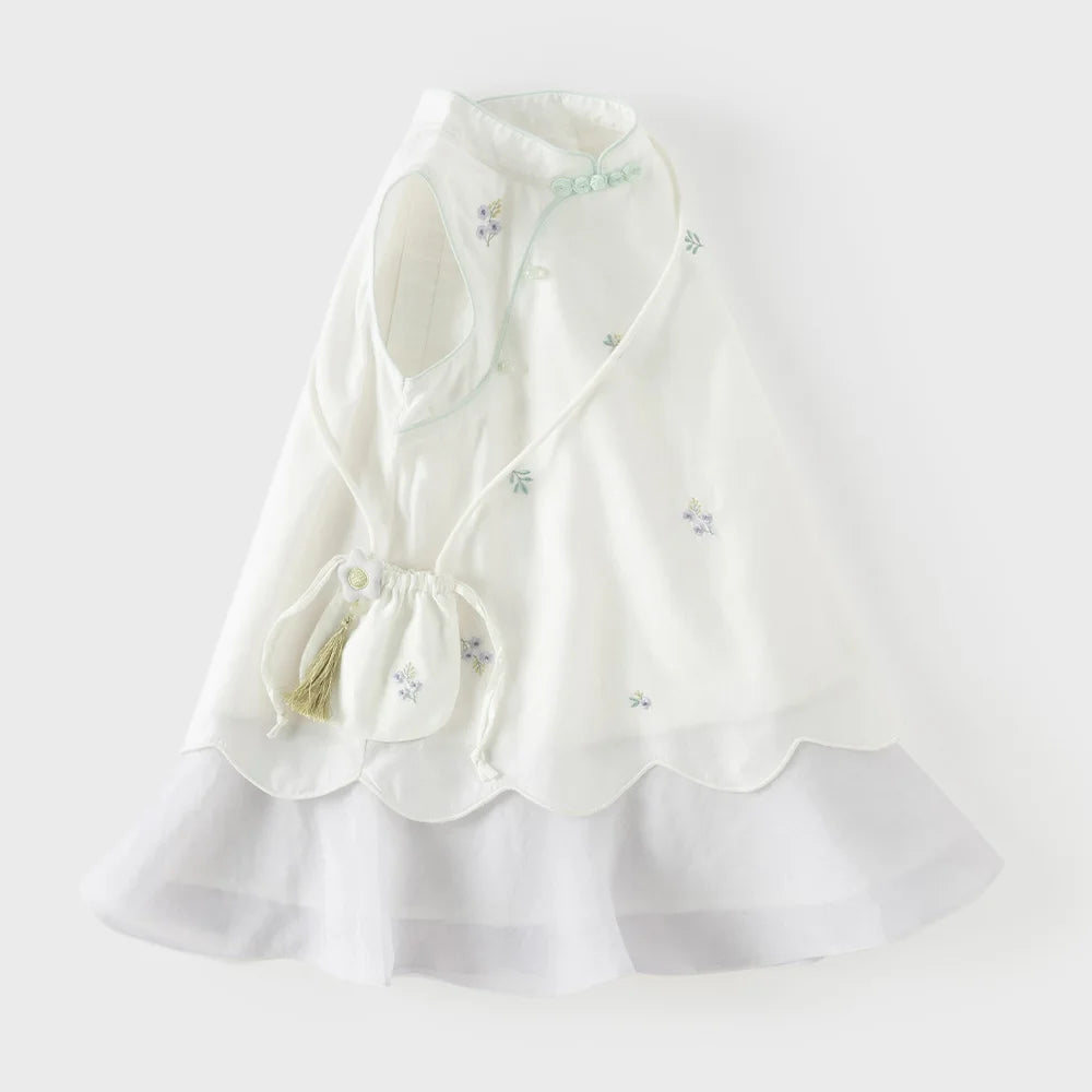 Girls Embroidered Cotton Dress