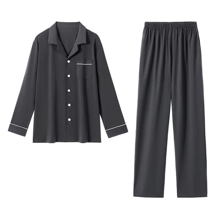Men’s Cotton Pajama Set | Warm Button-Down Homewear