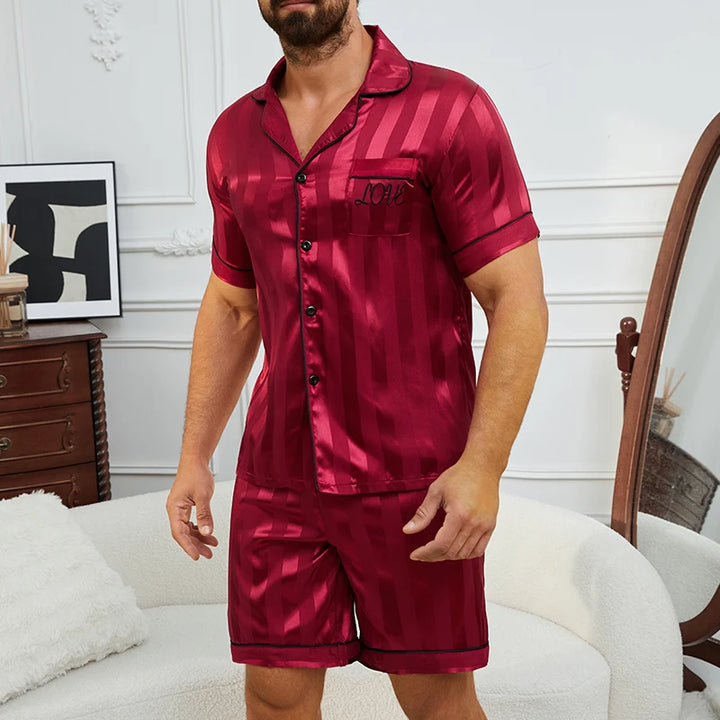 Men’s Plaid Pajamas Set | Short Sleeve Comfortable Sleepwear