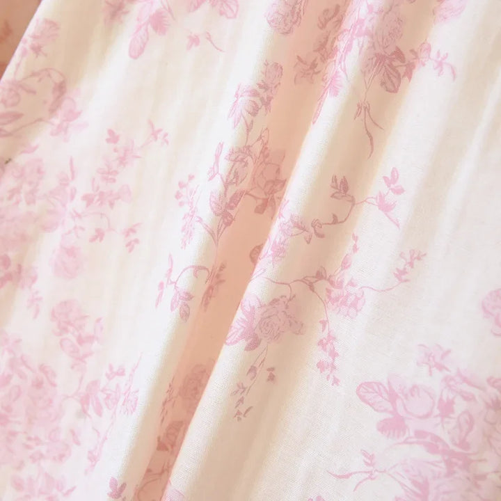 Women’s Pure Cotton Gauze Sleep Dress | جلابية بيت قطنية ناعمة بحافة دانتيل