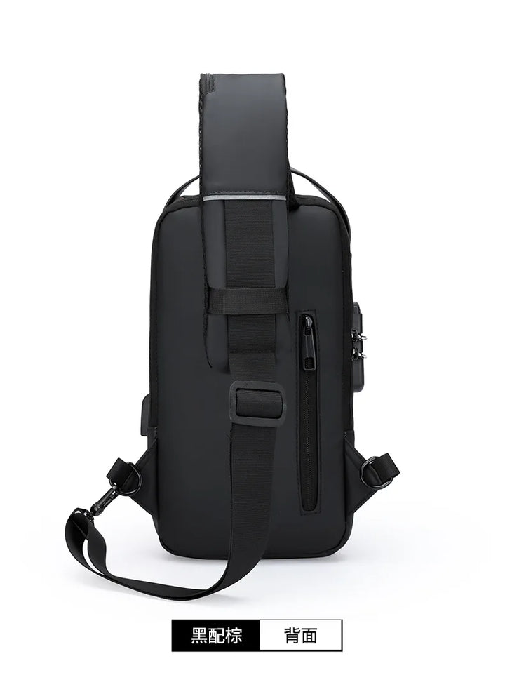 Men’s Anti-Theft Oxford Sling Chest Bag | حقيبة صدر رجالية أكسفورد مضادة للسرقة