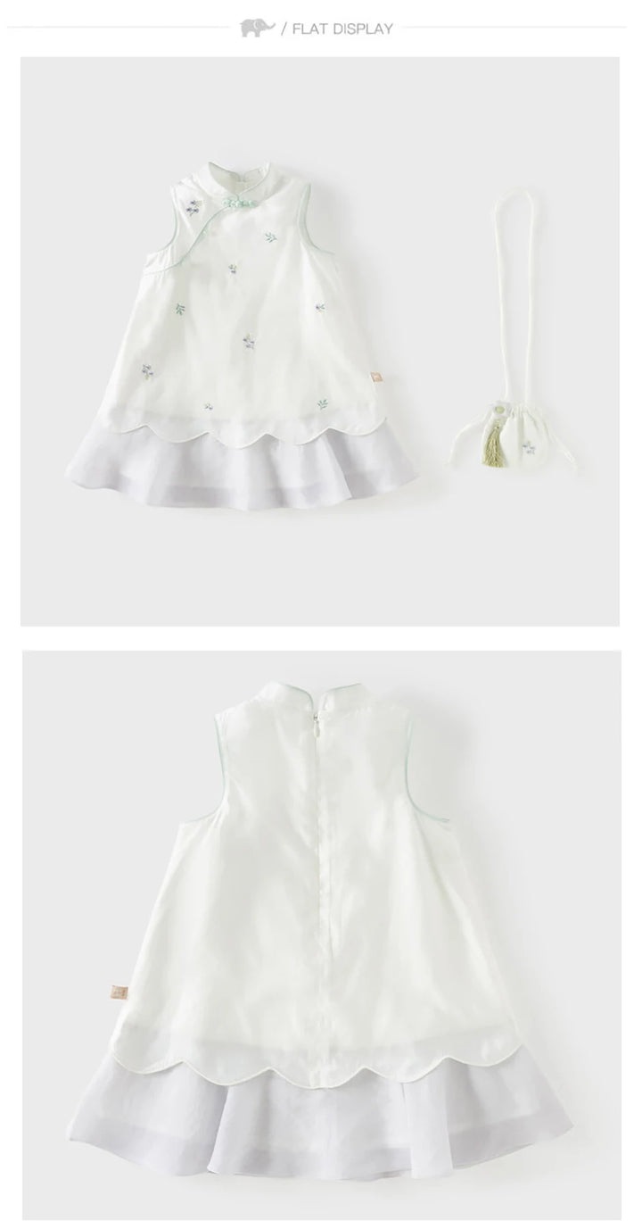 Girls Embroidered Cotton Dress