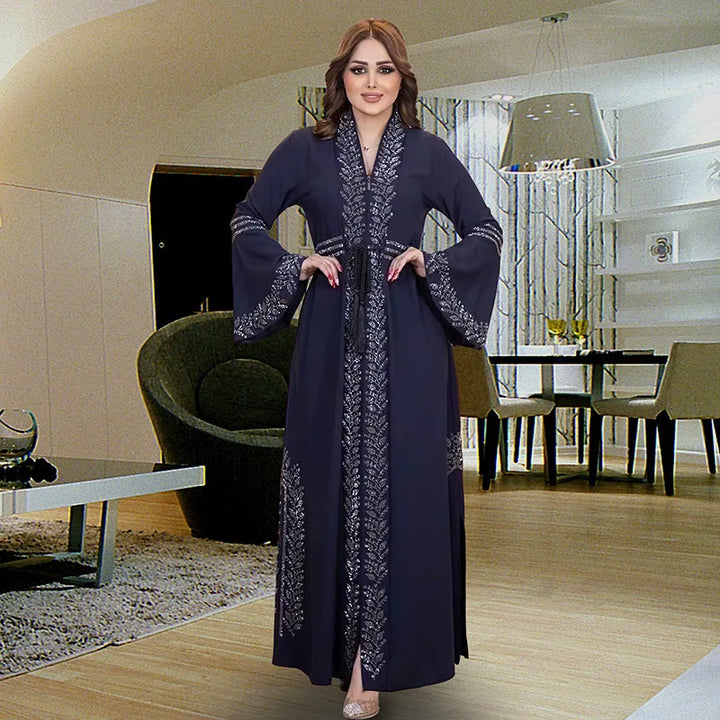 Women’s Crystal Rhinestone Open Abaya | عباية مفتوحة بتفاصيل كريستالية راقية