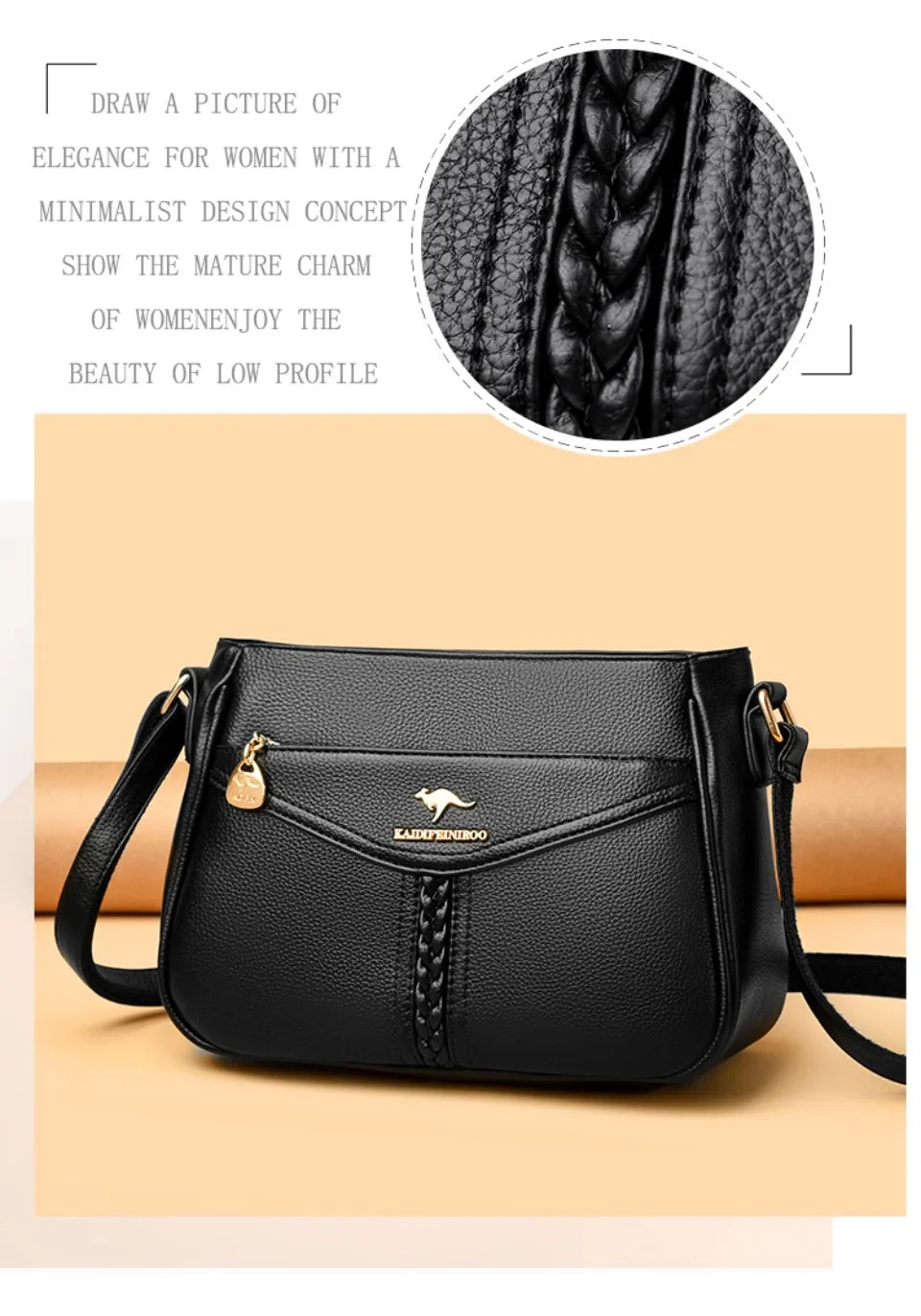 Women’s Soft Flap Shoulder Bag | حقيبة كتف نسائية ناعمة وعملية