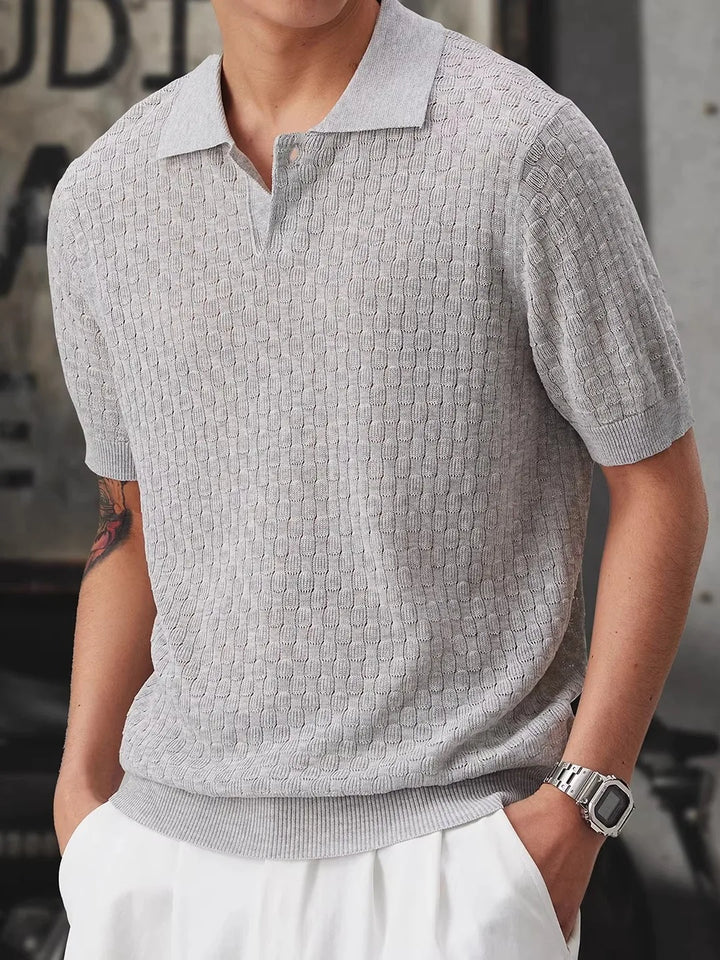 Men’s Loose Fit Knit Polo Shirt