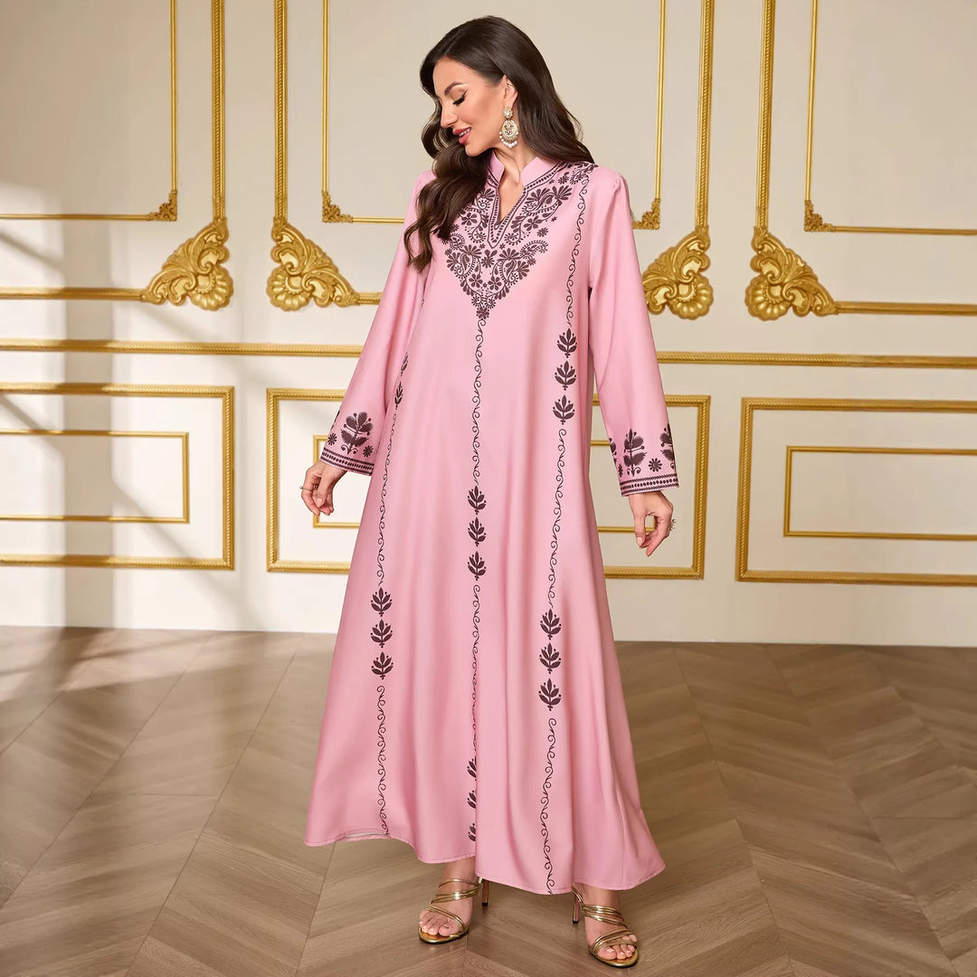 Women’s Luxe Embroidered Modest Maxi Dress | فستان طويل مطرز فاخر