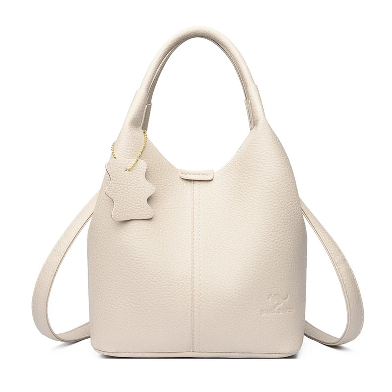 Women’s Soft Bucket Shoulder Bag | Elegant Top-Handle Tote