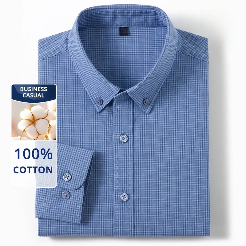 Men’s Plaid Cotton Shirt | Smart Casual Everyday Style