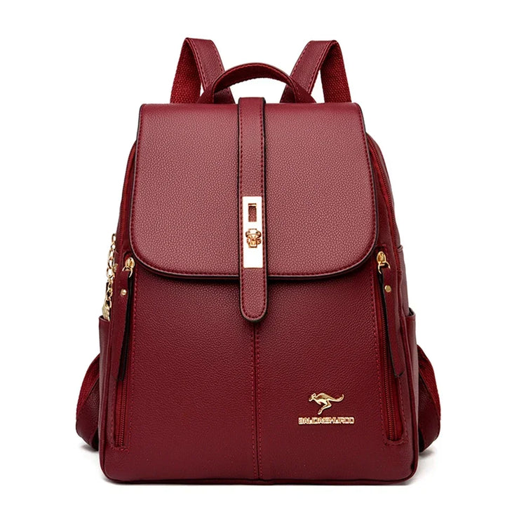 Women’s Vintage Leather-Look Backpack | حقيبة ظهر نسائية بطابع كلاسيكي