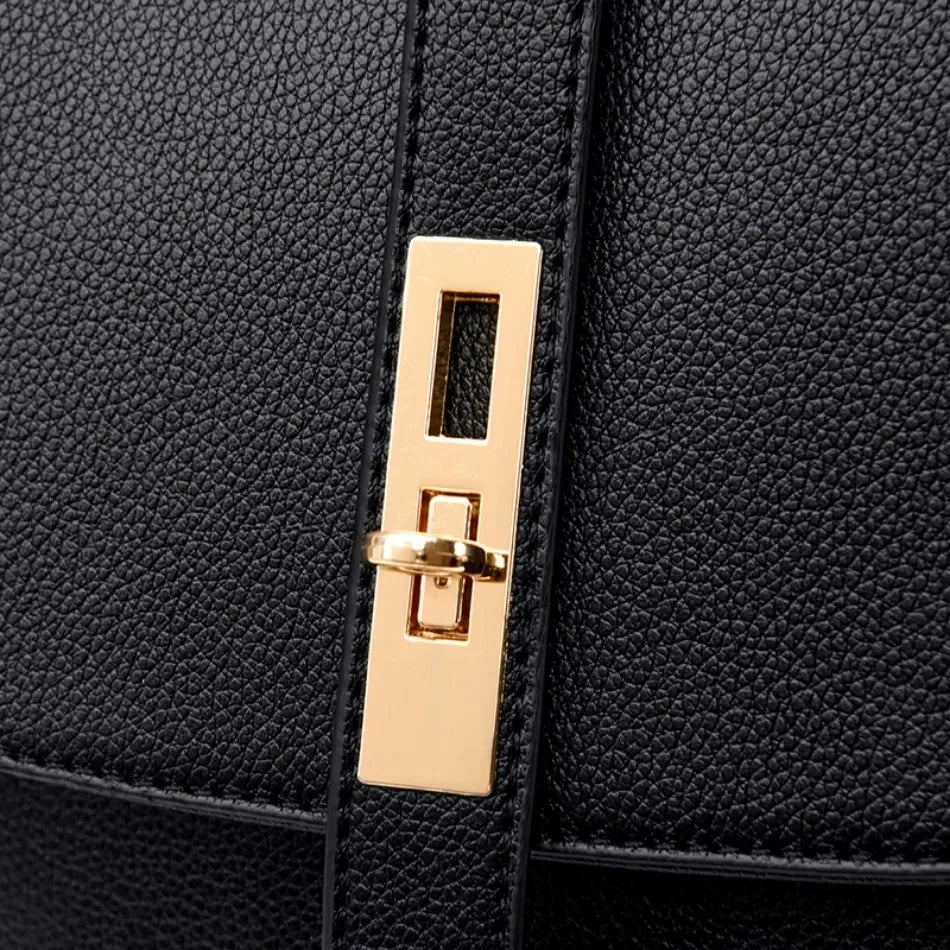 Women’s Vintage Leather-Look Backpack | حقيبة ظهر نسائية بطابع كلاسيكي