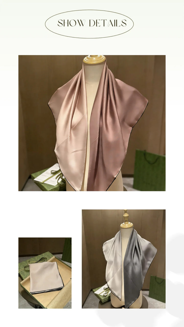 Women’s Silk Scarf | إيشارب حرير نسائي خفيف بطبعة أنيقة