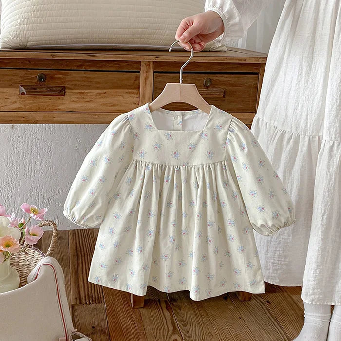 Girls’ Corduroy Princess Dress | فستان بناتي أنيق لعمر 2-6 سنوات - Floral