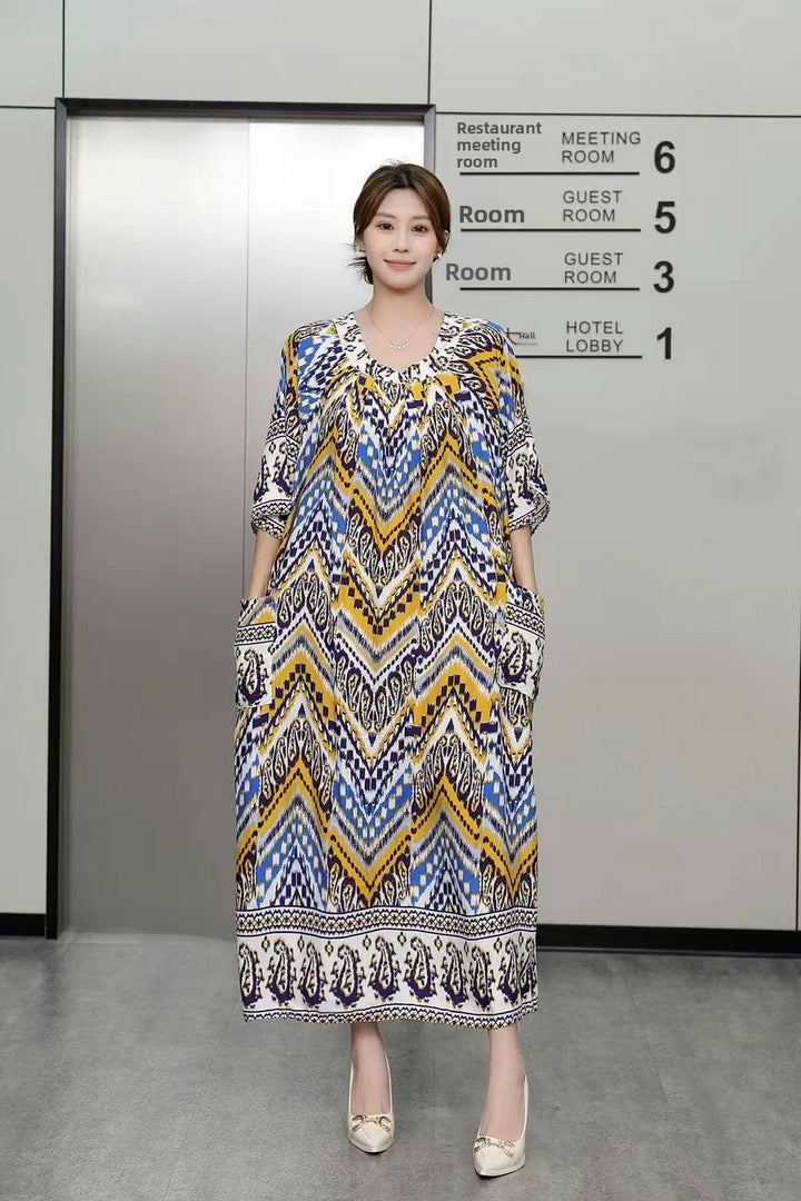 Women’s Floral Maternity Lounge Dress | فستان بيت واسع ومريح - Floral