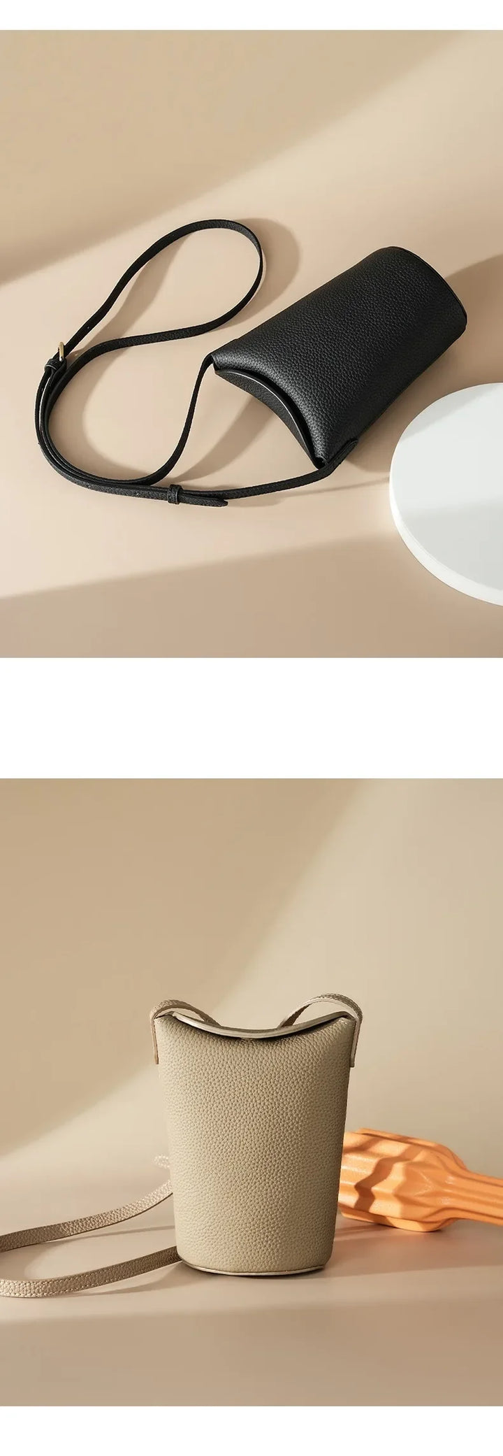 Women’s Top-Grain Leather Phone Crossbody Bag | حقيبة هاتف نسائية من الجلد الطبيعي الفاخر