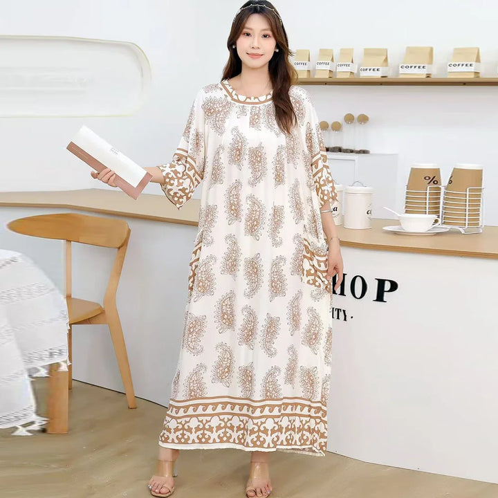 Women’s Floral Maternity Lounge Dress | فستان بيت واسع ومريح - Floral