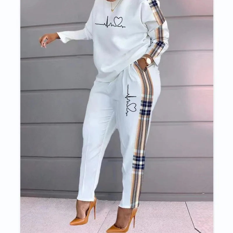 Women’s Casual 2-Piece Set | Long Sleeve Top & Relaxed Fit Pants