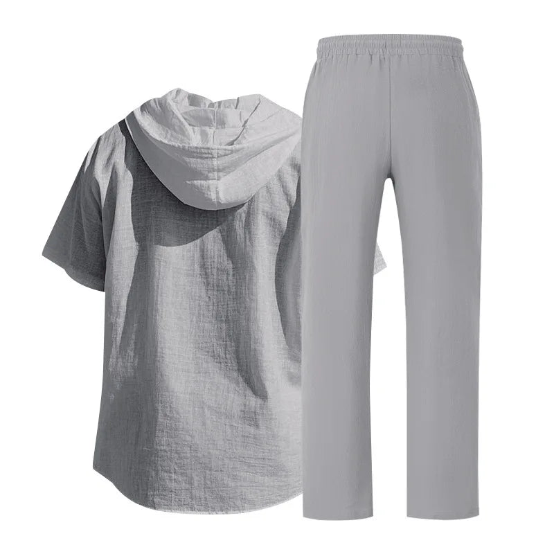 Men’s Summer Beach Set | Casual Short Sleeve Shirt & Shorts Outfit