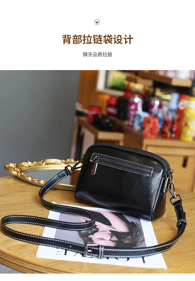 Women’s Genuine Leather Small Crossbody Bag | حقيبة نسائية صغيرة من الجلد الطبيعي كروس بودي