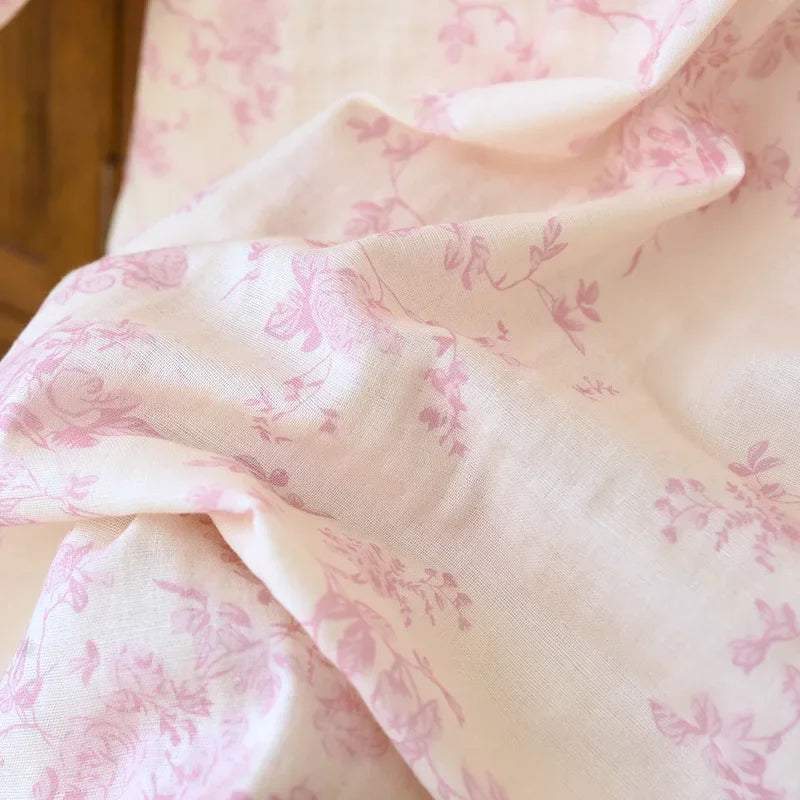 Women’s Pure Cotton Gauze Sleep Dress | جلابية بيت قطنية ناعمة بحافة دانتيل