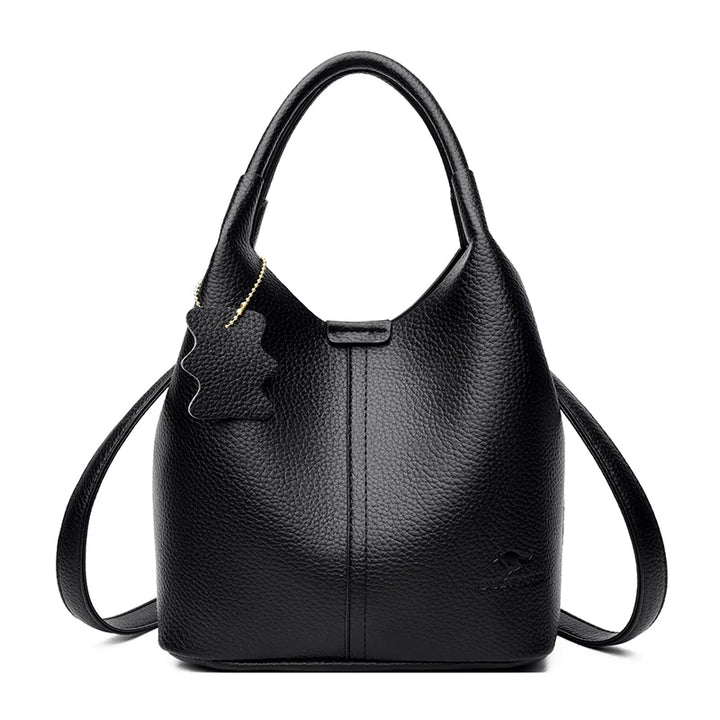 Women’s Soft Bucket Shoulder Bag | Elegant Top-Handle Tote